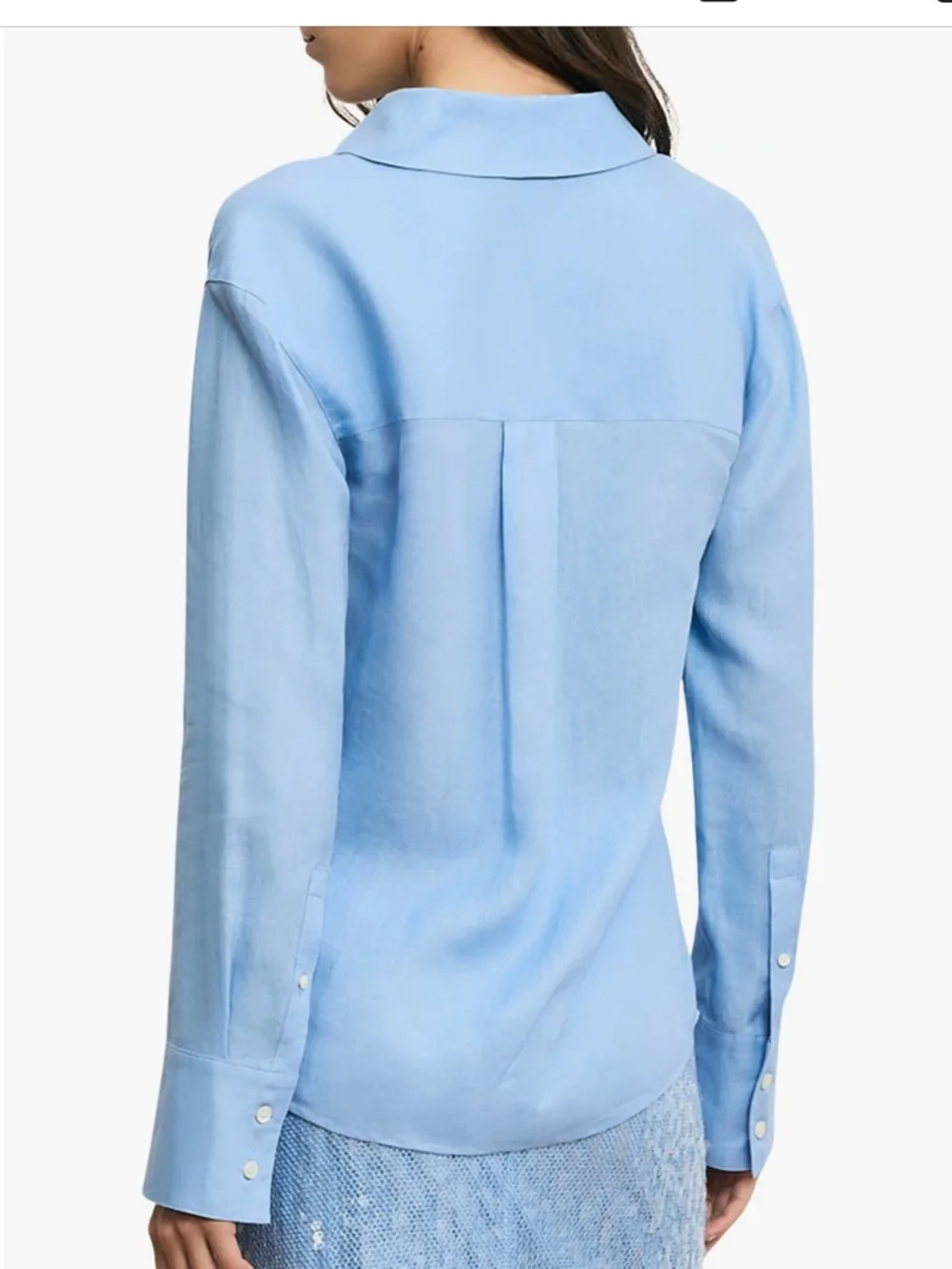 Veronica beard perezzi assymetric linen button up - Picture 3 of 4